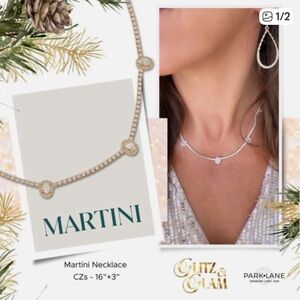 Park Lane Martini Clear CZ Tennis Necklace